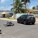 Distração no trânsito termina em colisão e deixa garupa ferido na T9, em Ji-Paraná